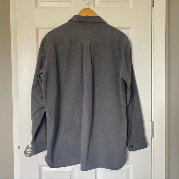 L.L. Bean Chamois Workwear thick cotton button up Shirt Gray Outdoor cabincore - Picture 2 of 9